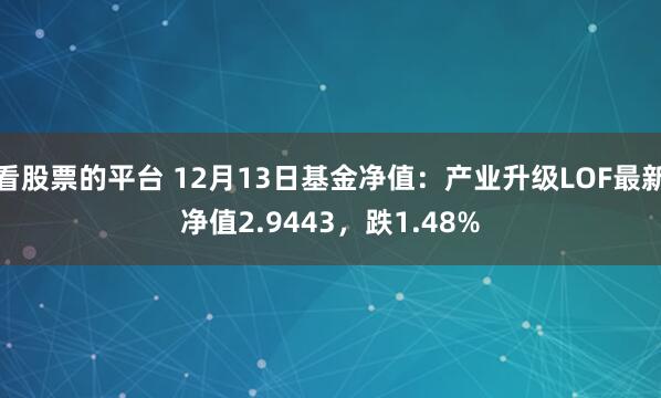 看股票的平台 12月13日基金净值：产业升级LOF最新净值2.9443，跌1.48%