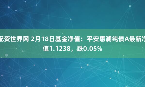 配资世界网 2月18日基金净值：平安惠澜纯债A最新净值1.1238，跌0.05%