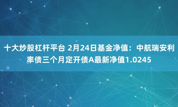 十大炒股杠杆平台 2月24日基金净值：中航瑞安利率债三个月定开债A最新净值1.0245