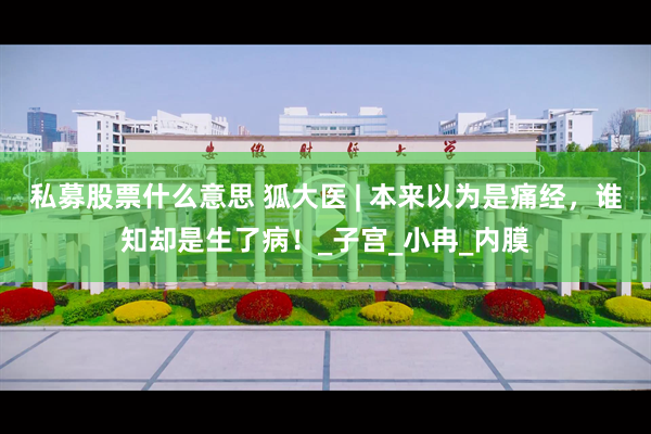 私募股票什么意思 狐大医 | 本来以为是痛经，谁知却是生了病！_子宫_小冉_内膜